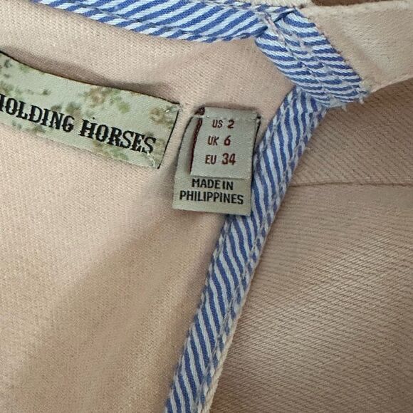 Anthropologie Pink Regatta denim Wrap Mini Dress| Size 2 - Picture 10 of 10